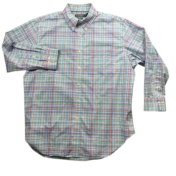 Lauren Ralph Lauren 17 1/2 32/33 Long SLeeve Button Up Button Collar Classic Fit - Picture 1 of 7